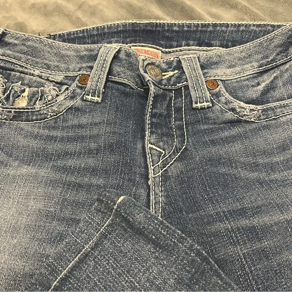 True Religion Jeans size 28 EUC slight flare wide leg Extremely Rare Billy Jeans - Picture 2 of 7